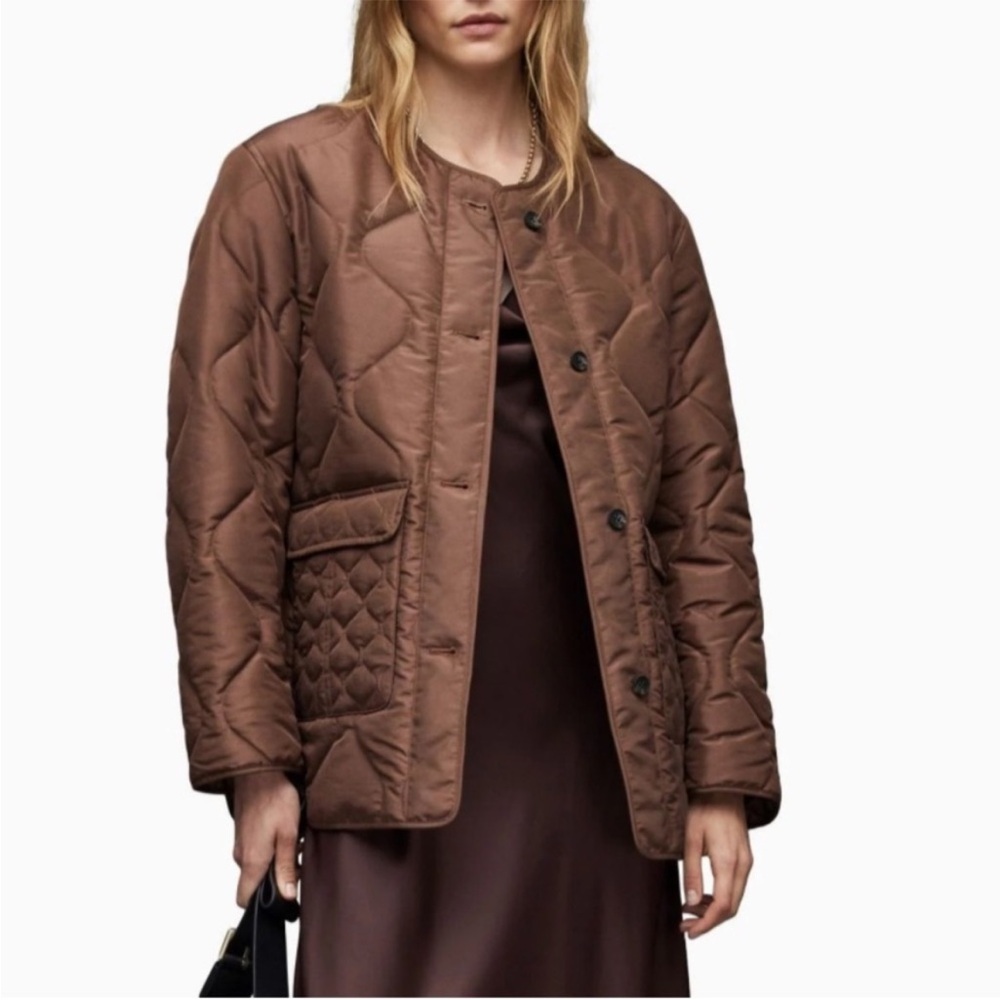 All Saints brown liner coat, size 4